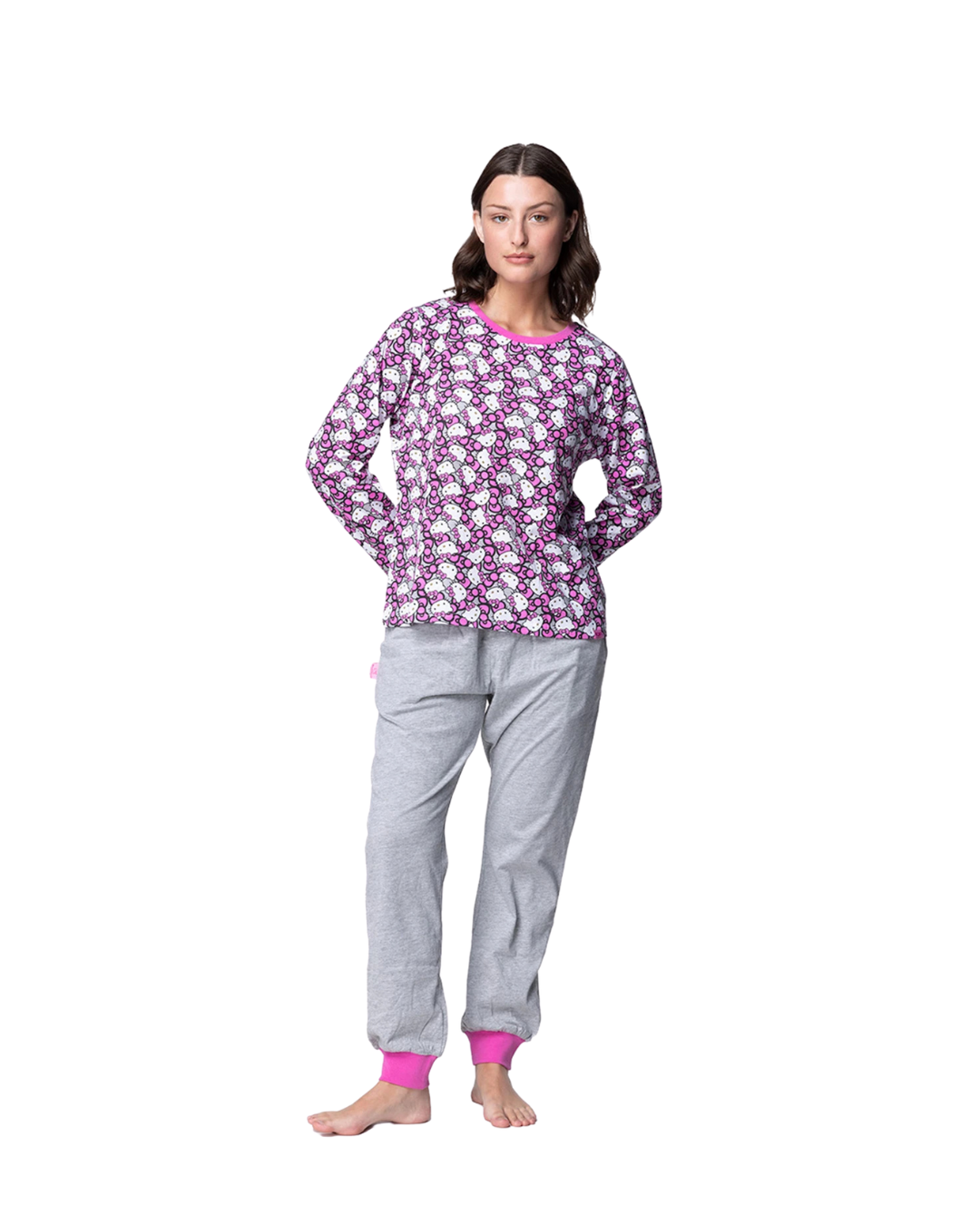 PIJAMA TOP MUJER GRIS