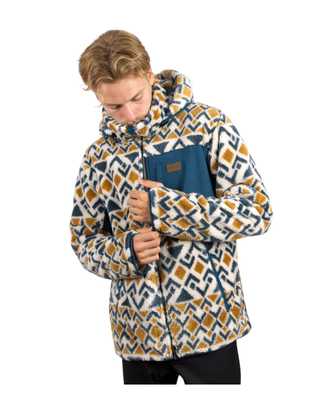 CHAQUETA SHAGGY FALCONE AZUL BEIGE